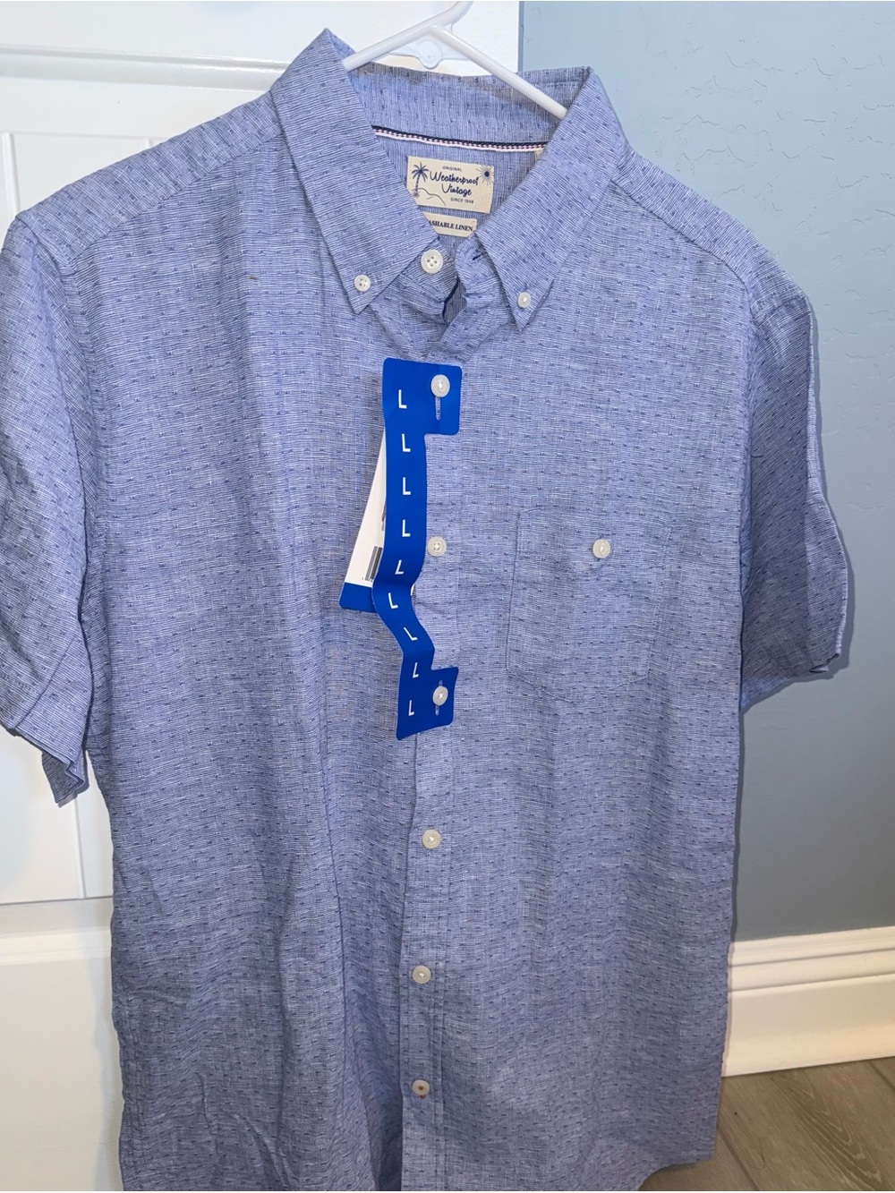 Weatherproof Vintage Mens Large Blue Shirt